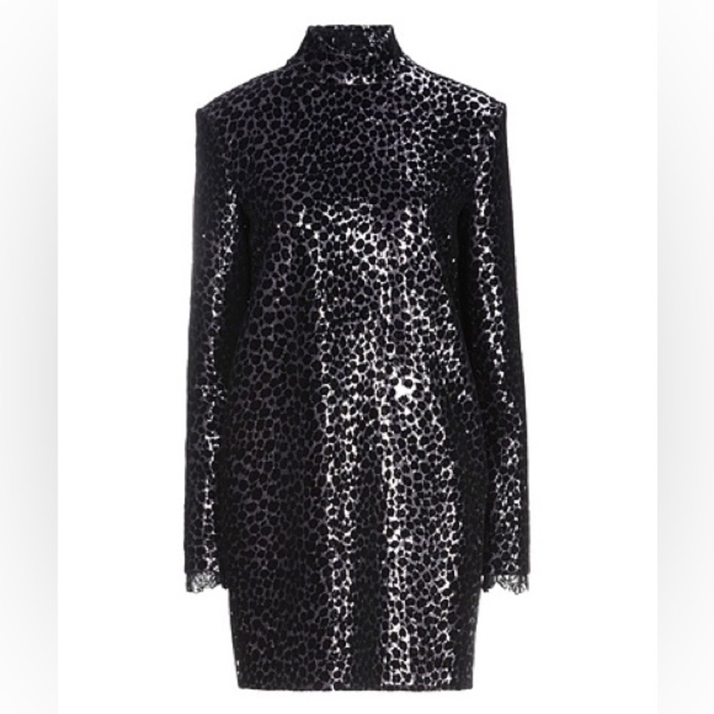 PHILOSOPHY DI LORENZO SERAFINI sz 42 Medium Womens Sequin Dress leopard $1000